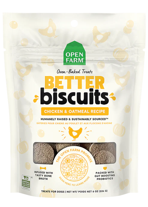 Open Farm Better Biscuits Chicken & Oatmeal Recipe Oven Baked Dog Treats