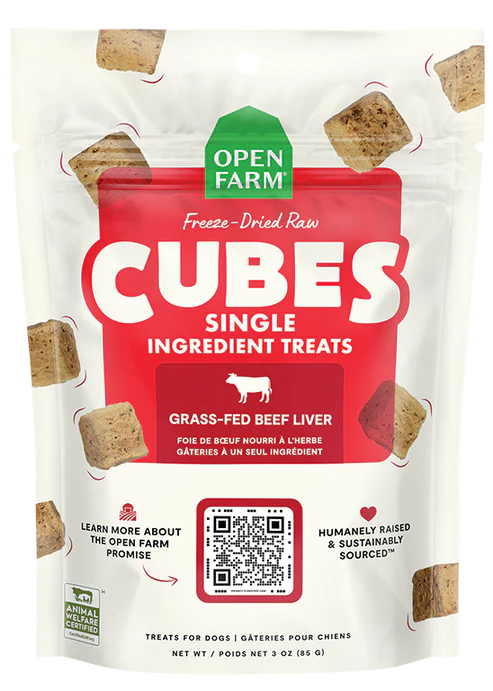 Open Farm Freeze-Dried Raw Single Ingredient Treat Cubes Beef Liver