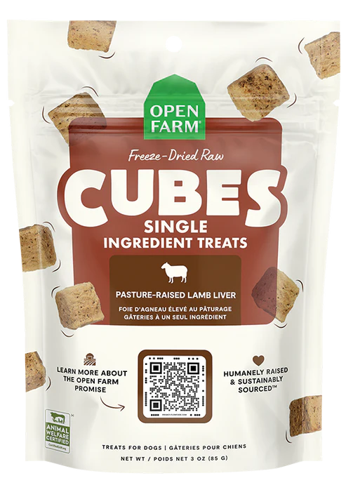 Open Farm Freeze-Dried Raw Single Ingredient Treat Cubes Lamb Liver