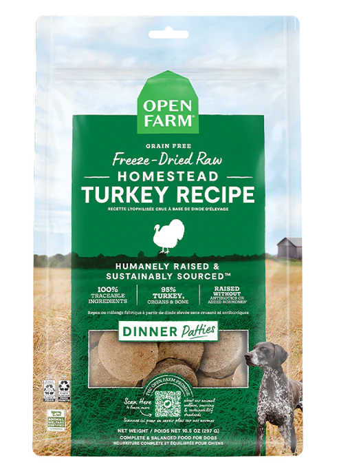 Open Farm Homestead Turkey Freeze-Dried Raw Patties