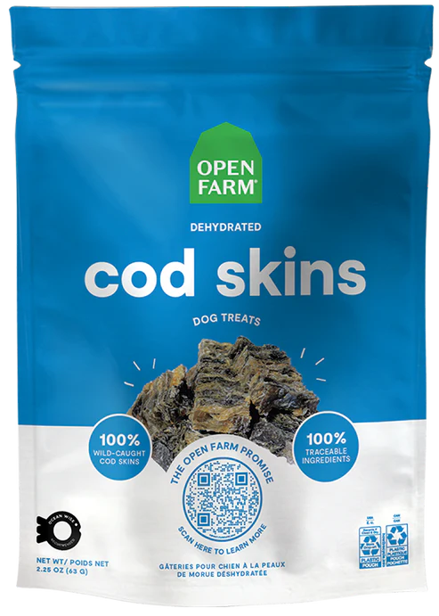Open Farm Dehydrated Cod Skins Dog Treat